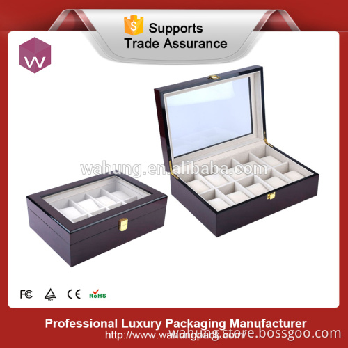Large Wooden Watch Holder Box with Pillow Wrist Wach Case